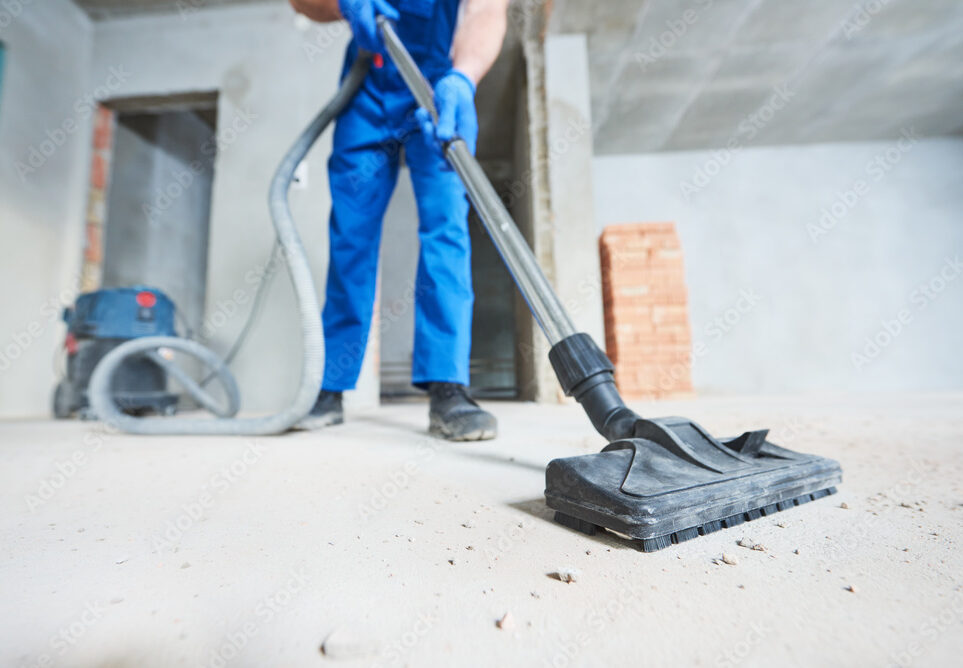 construction cleaning service. dust removal with vacuum cleaner